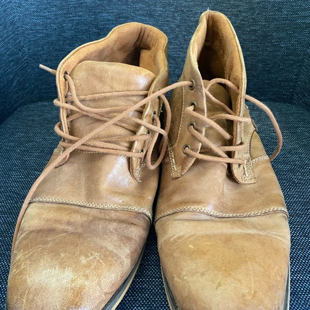 Steve Madden P-Klatin Brown Tan Leather Lace Up Chukka Boots - Men’s Size 10.5